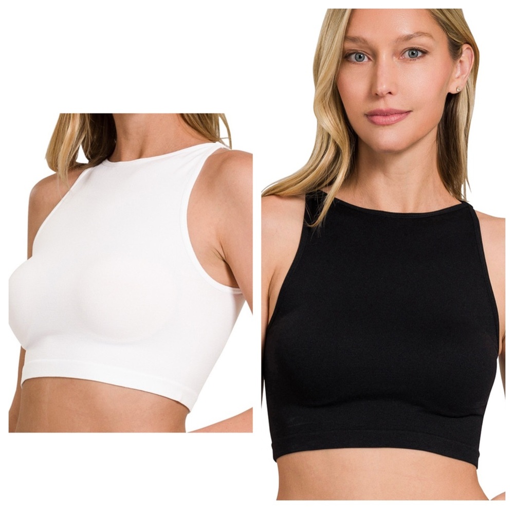 🌟 BUNDLE | NWT | Zenana | Small/Medium Women's Black & White seamless tanks